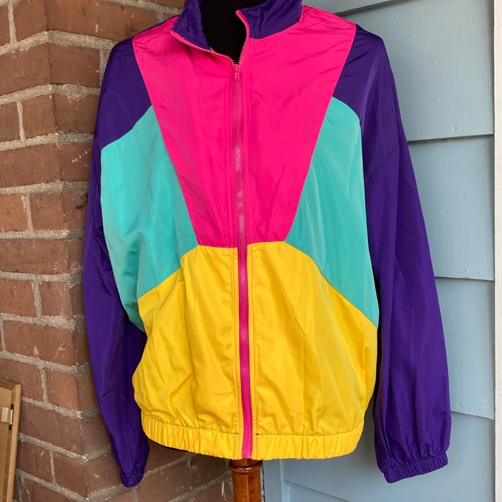 80s style M medium track jacket from SHEIN neon colors